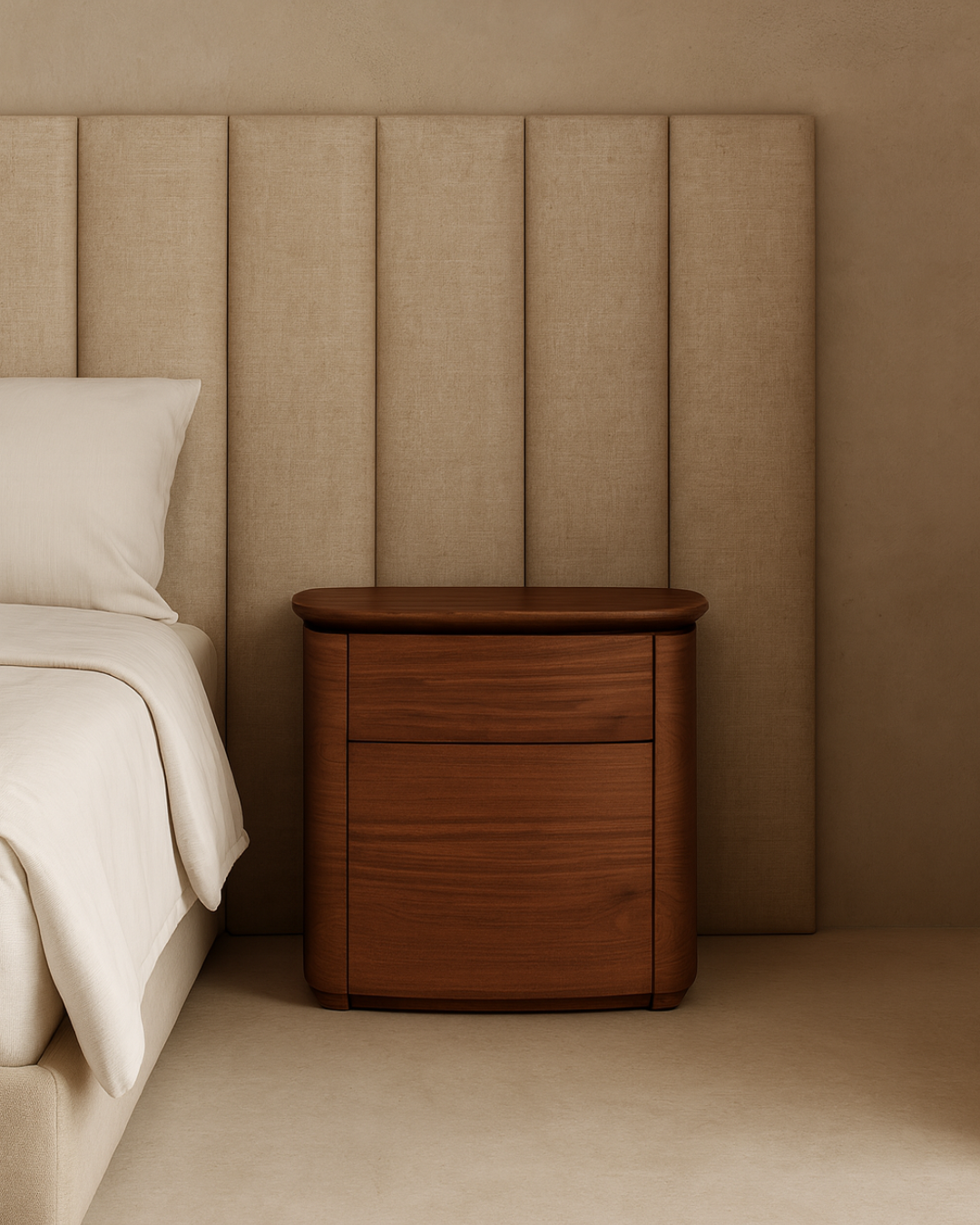 Blade Bedside Table - Dark Walnut