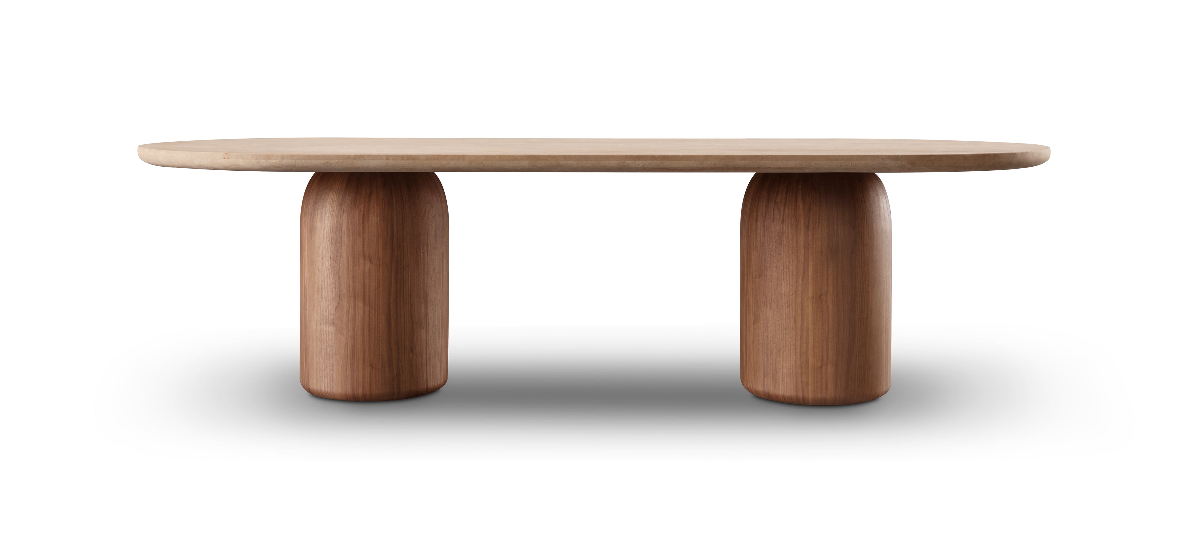 Basilca Dining Table 270 - Walnut Travertine