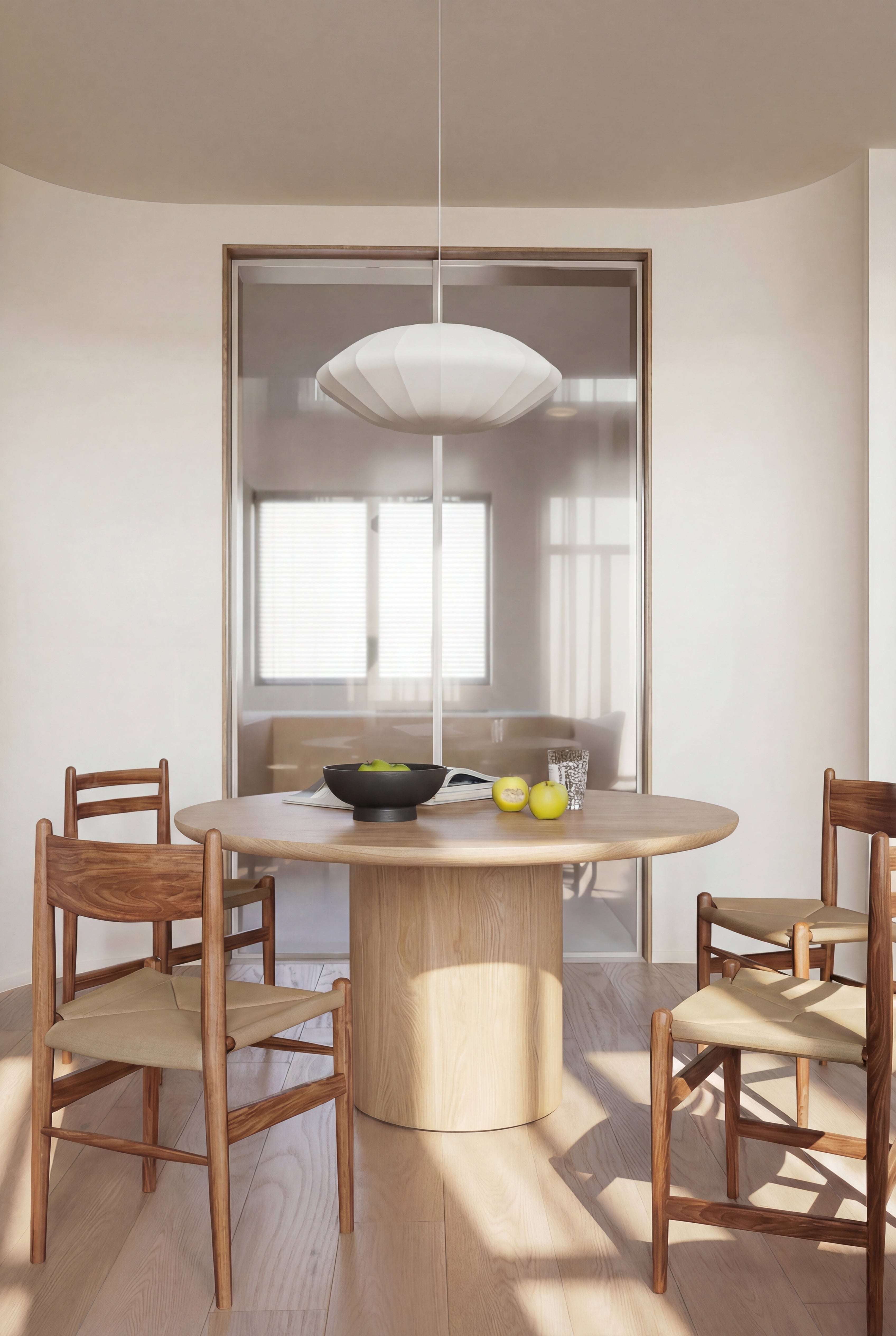 Berwick Dining Table - Single Pedestal- Ash Oak