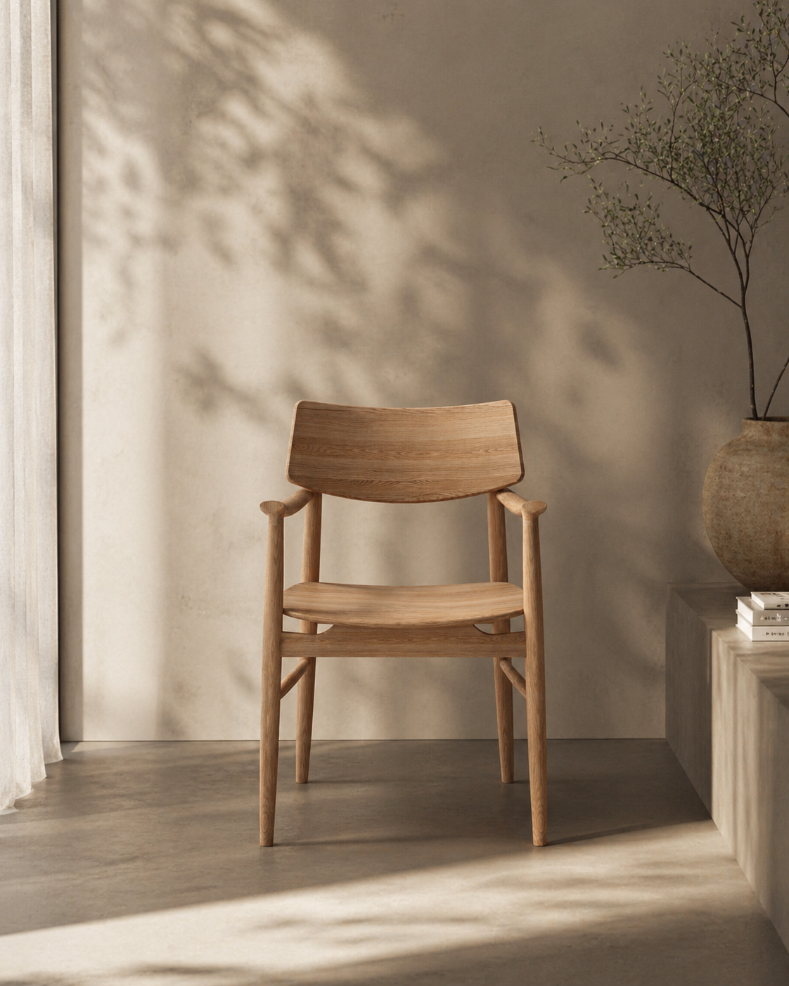 Mono Solid Oak Dining Arm Chair