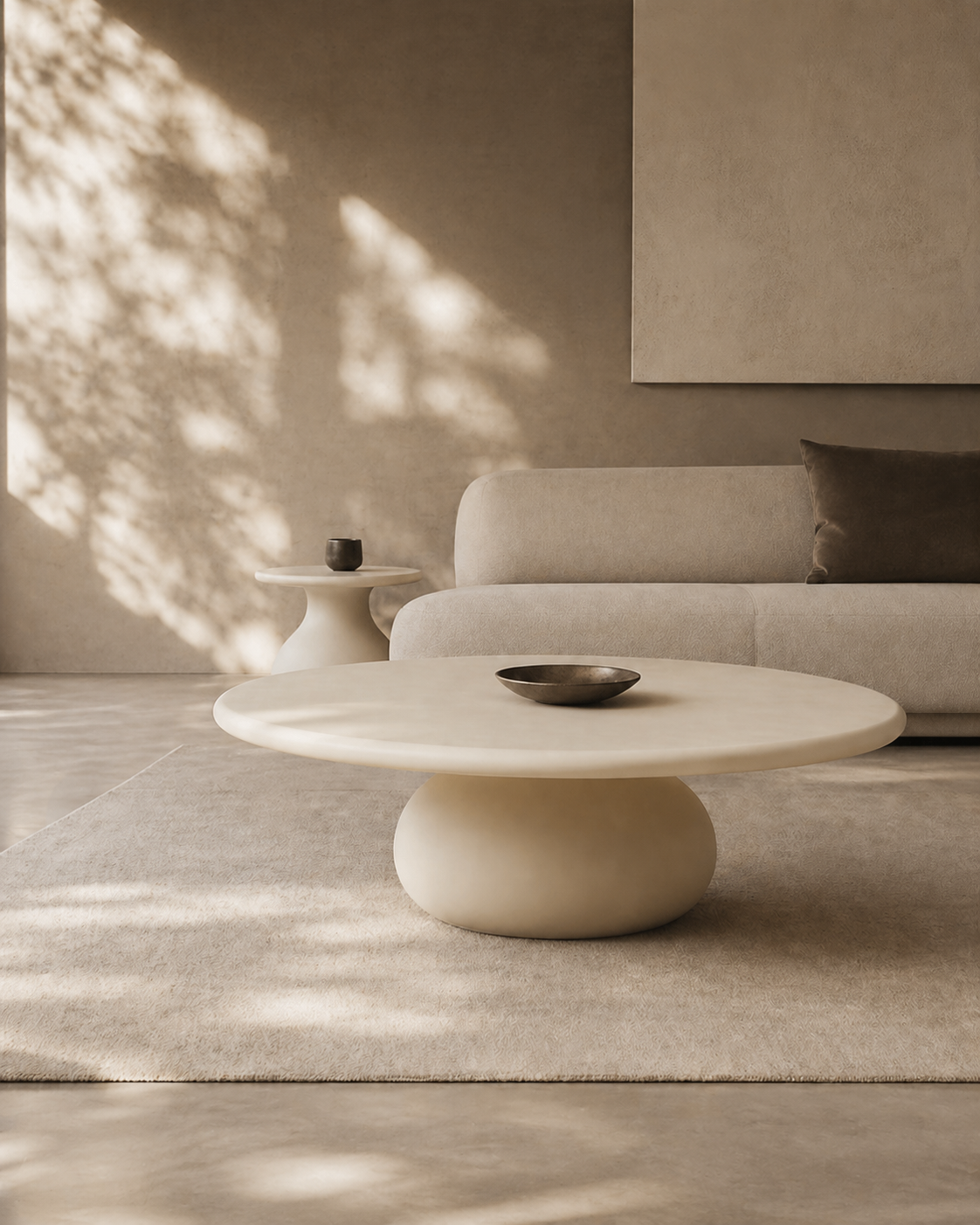 Rolo Coffee Table - Matte Beige
