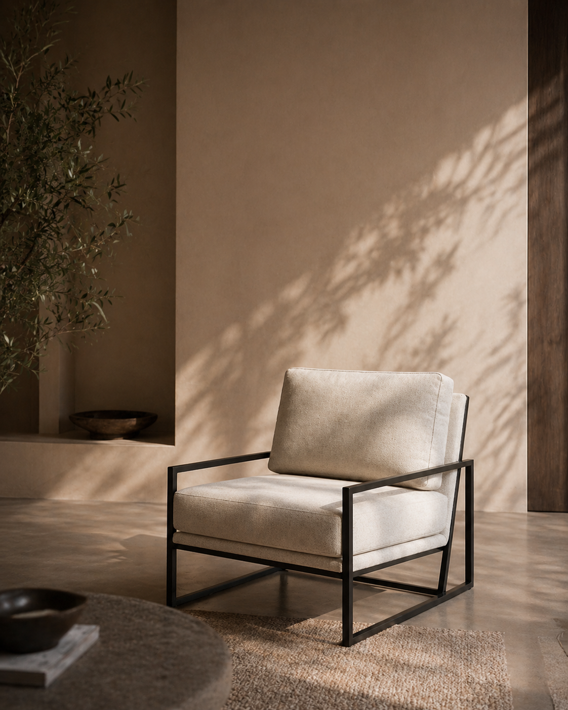 Newell Lounge Chair - Avery Velour Cream