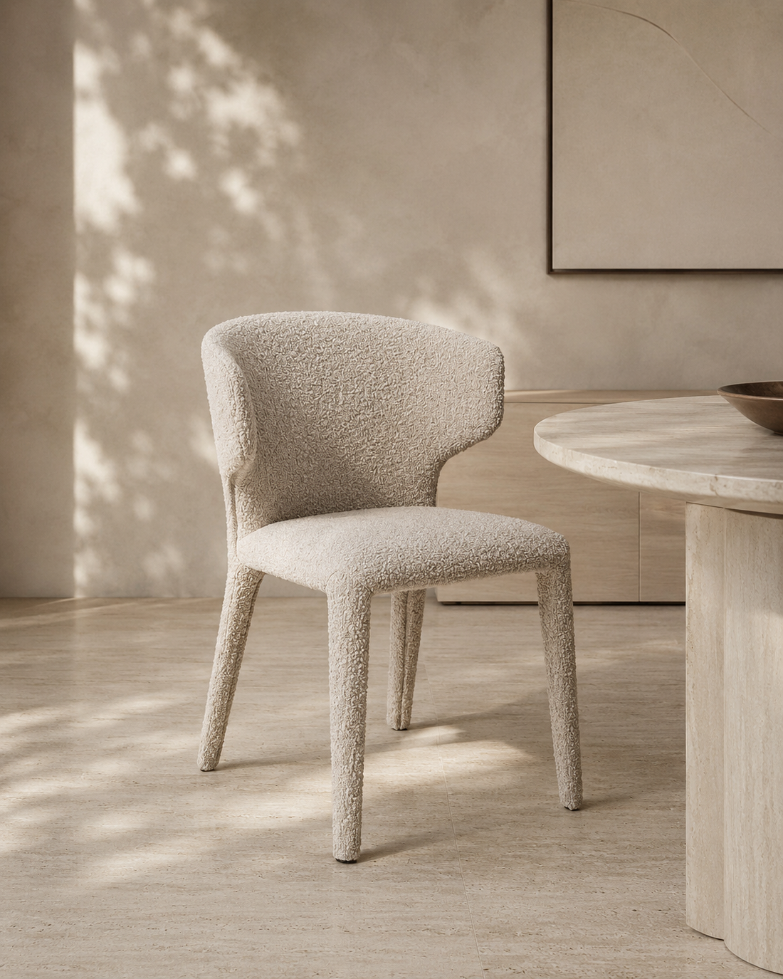 Vela Dining Chair - Chex Steam Bouclé