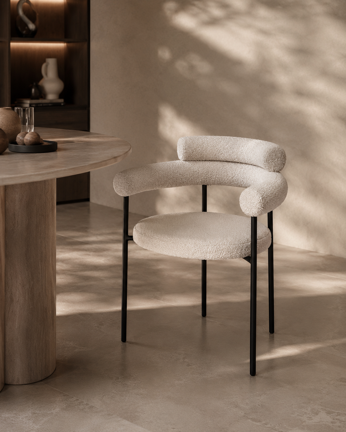 Alita Dining Chair - Chex Polar Bouclé
