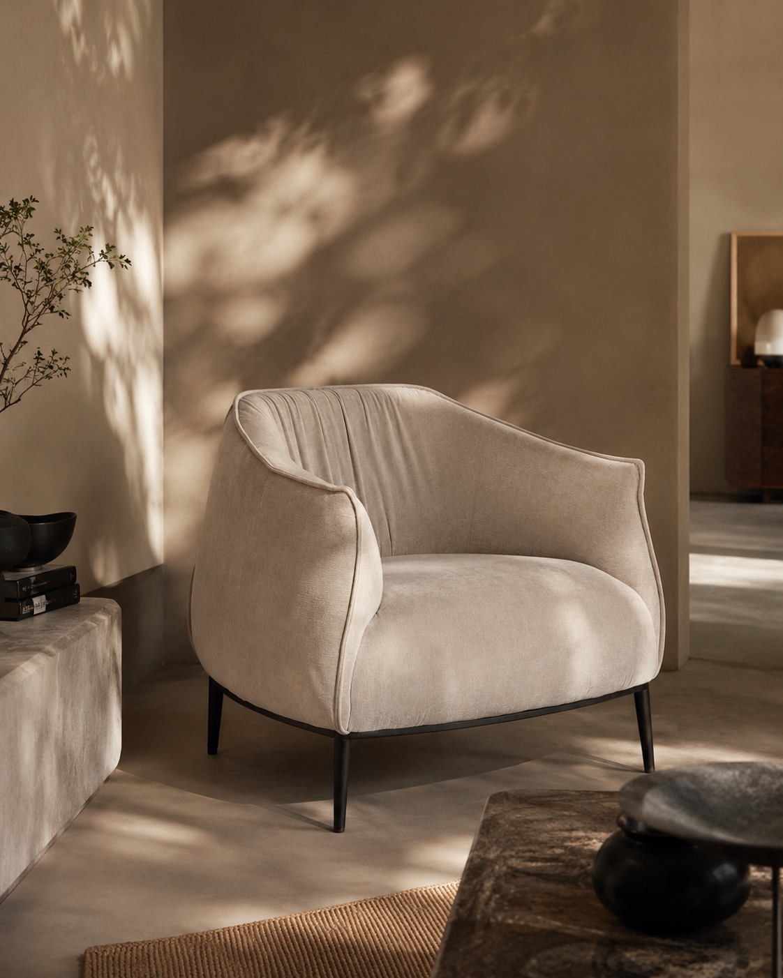 Tyrone Lounge Chair - Beige