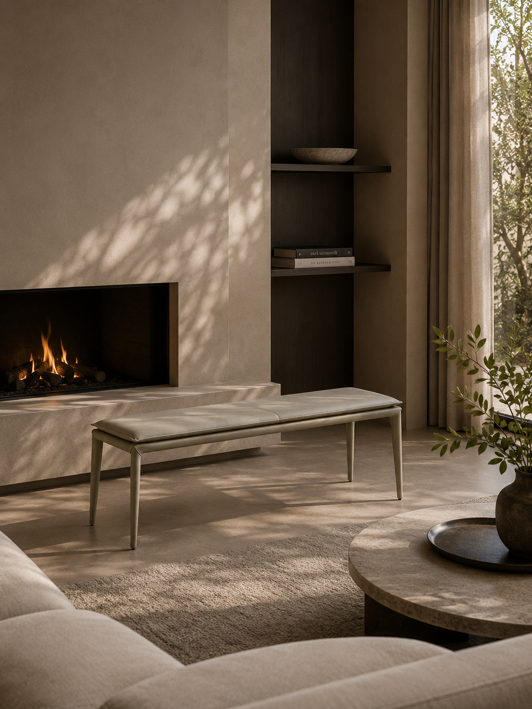 Perabo Bench - Concrete Grey