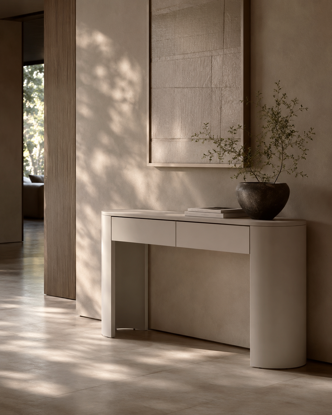 Oakura Console - Matte Beige