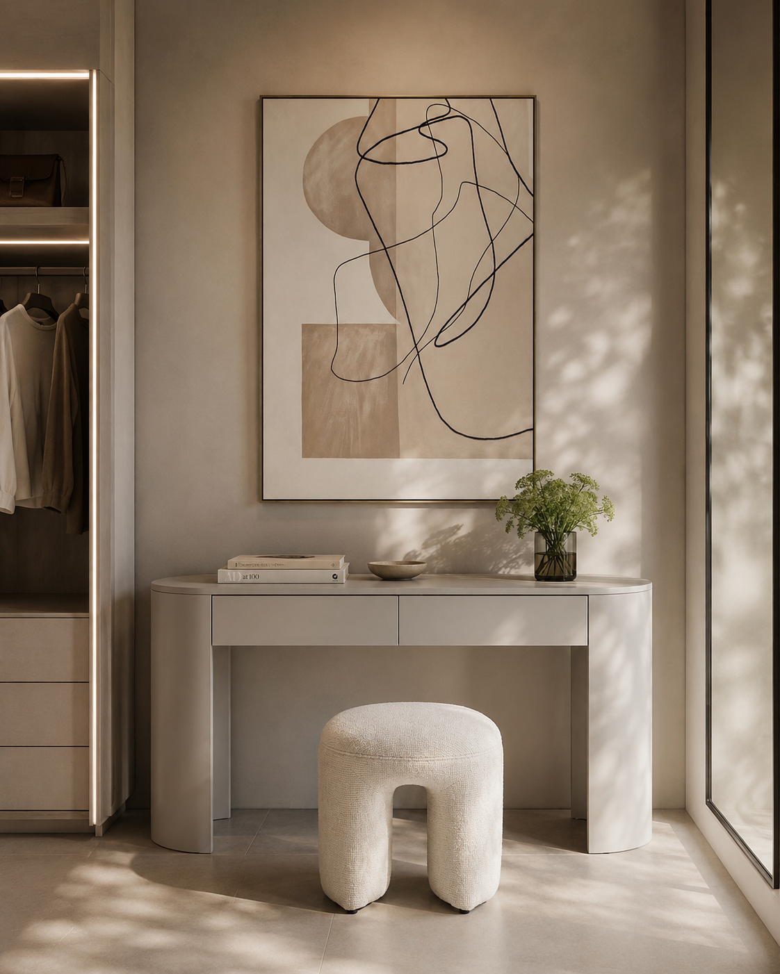 Oakura Console - Matte Beige