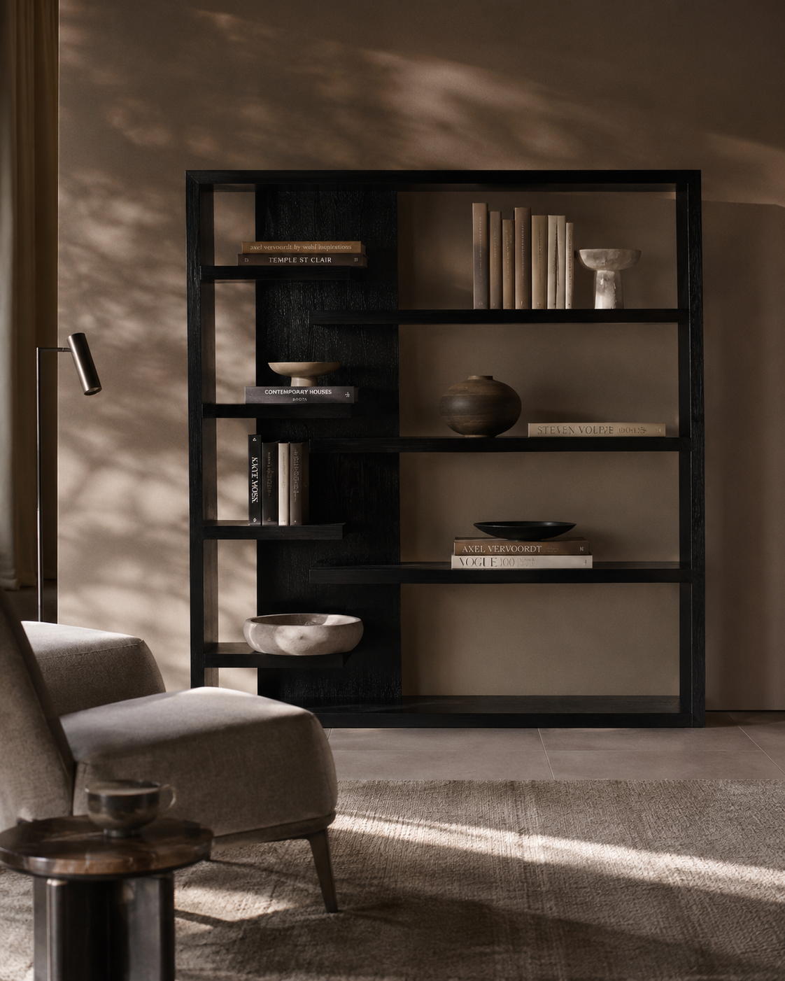 Fiocchi Book Shelf - Black Oak