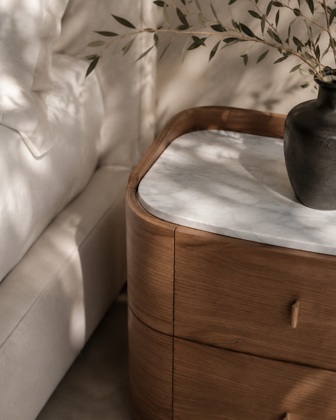 Vertu Bedside Table - Walnut