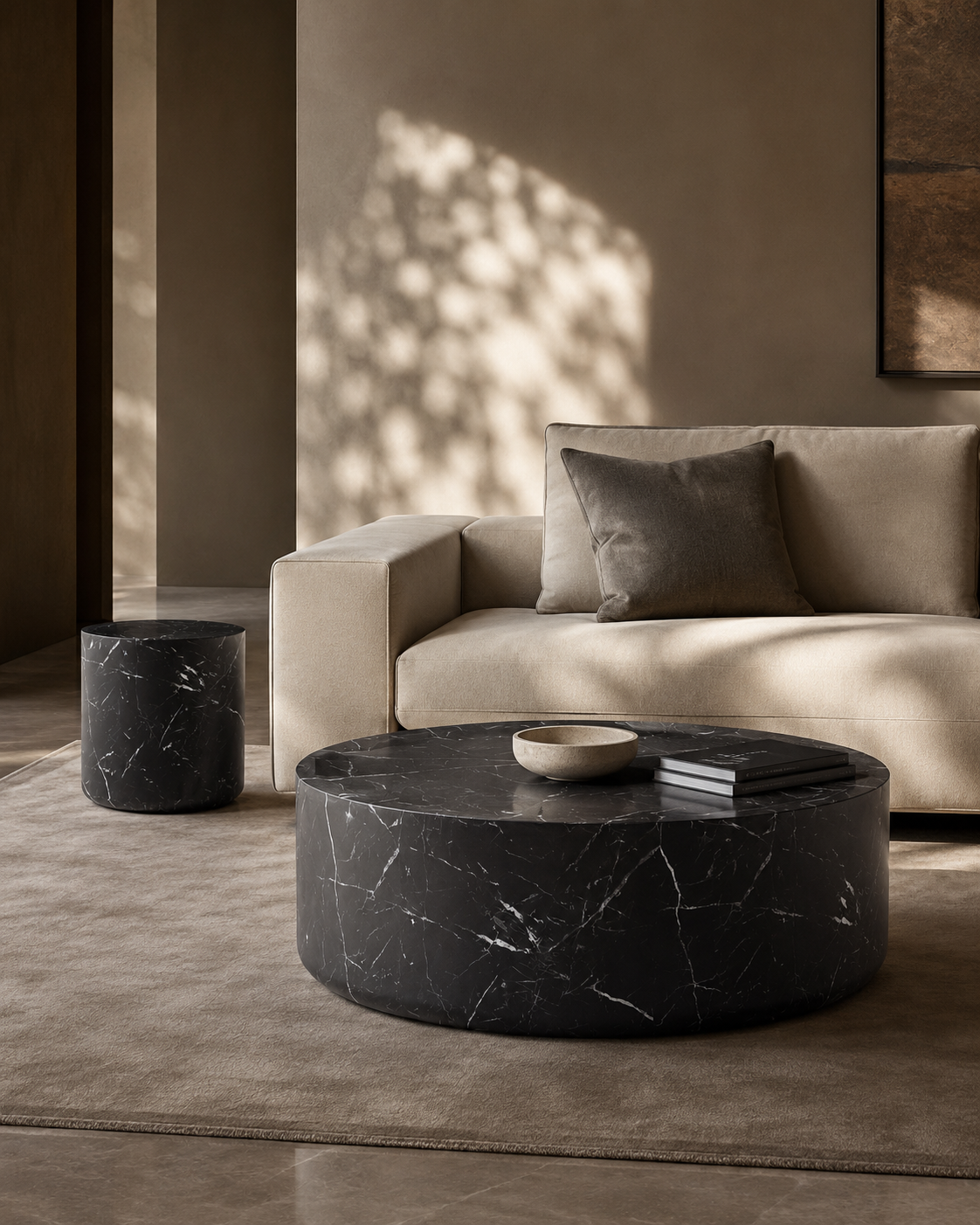Ciladro Side Table - Faux Black Marble