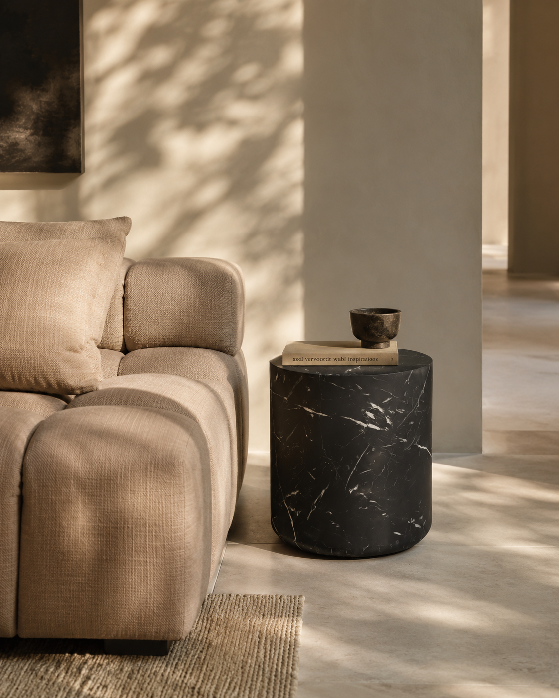 Ciladro Side Table - Faux Black Marble