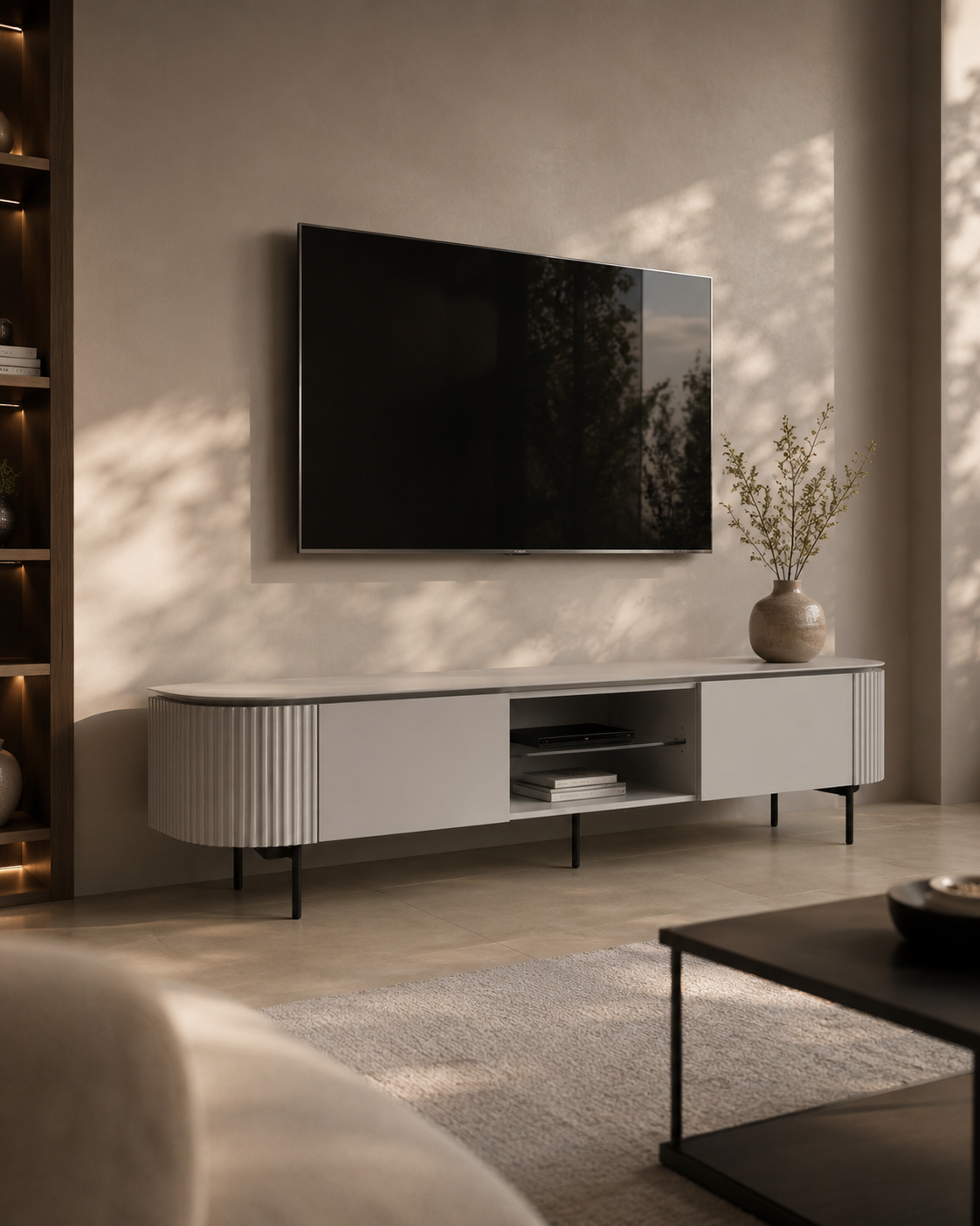 Lantine TV Unit - Matte Light Grey