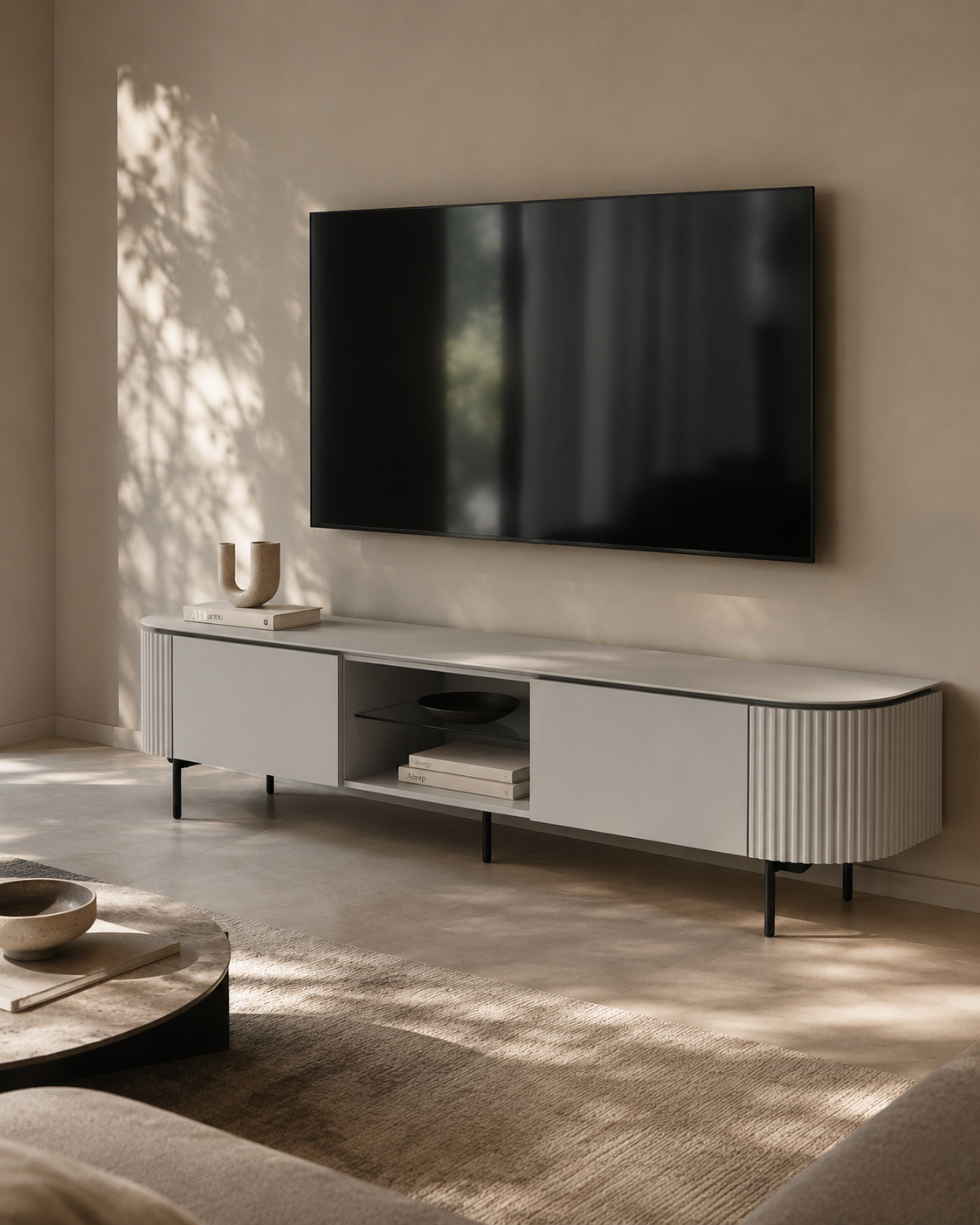 Lantine TV Unit - Matte Light Grey