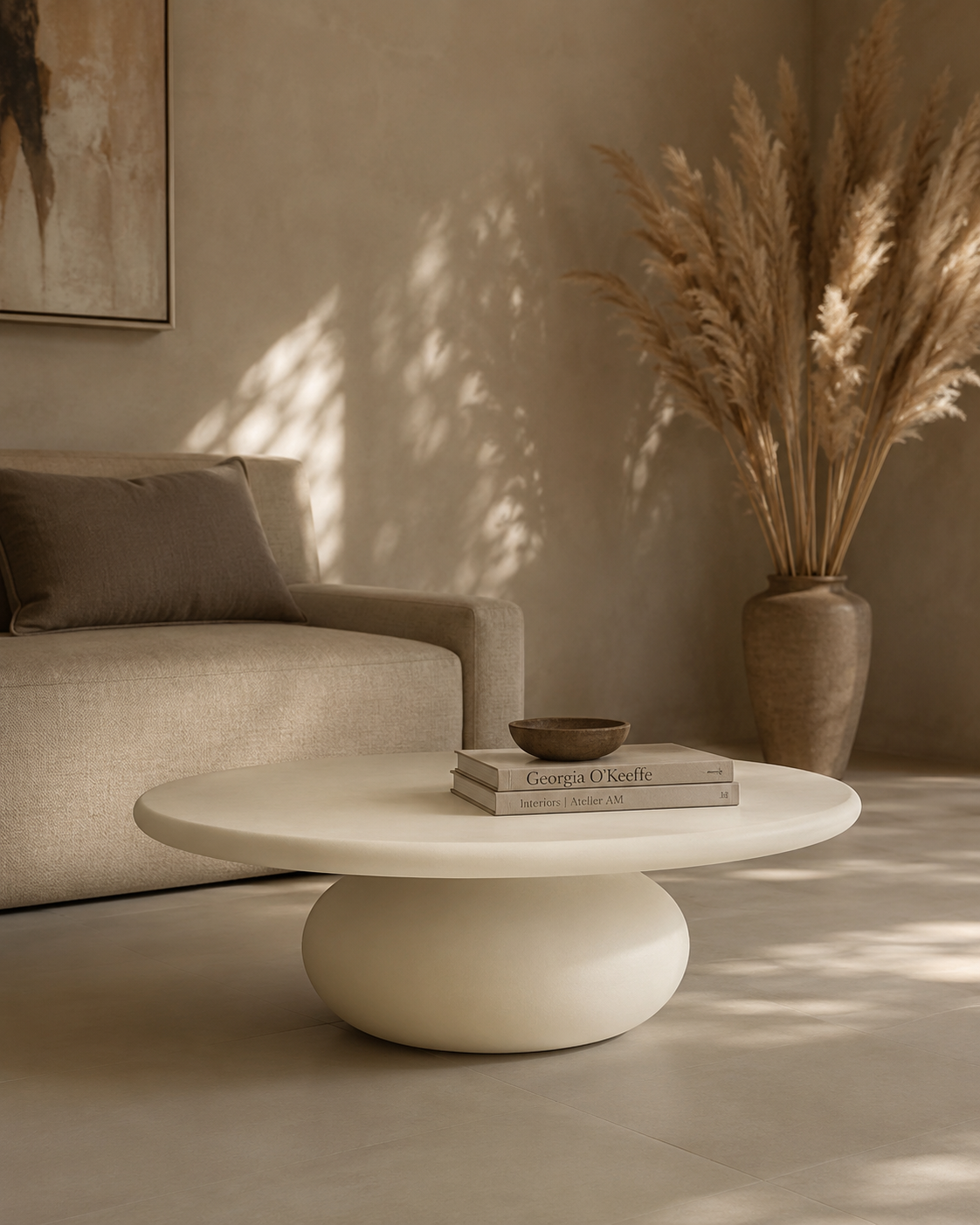 Rolo Coffee Table - Matte Beige