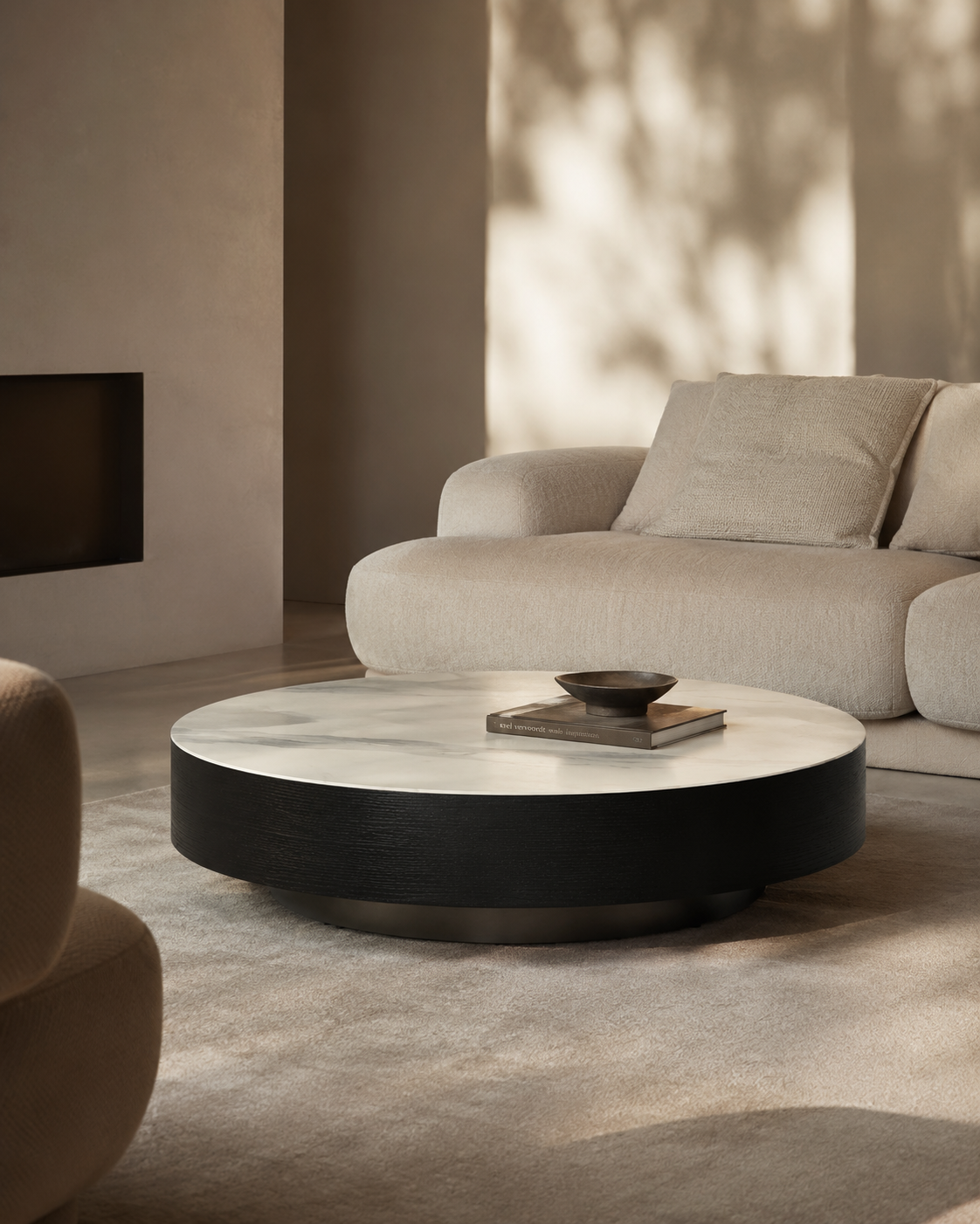 Coin Coffee Table - White Marble