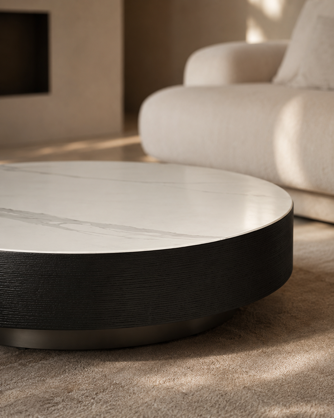 Coin Coffee Table - White Marble