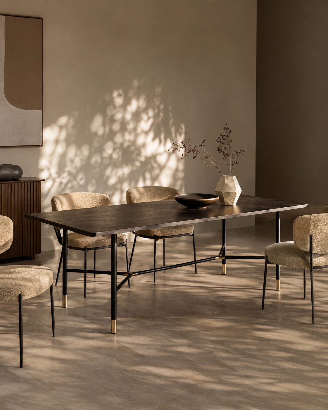 Bofo Dining Table 180 - Black Oak