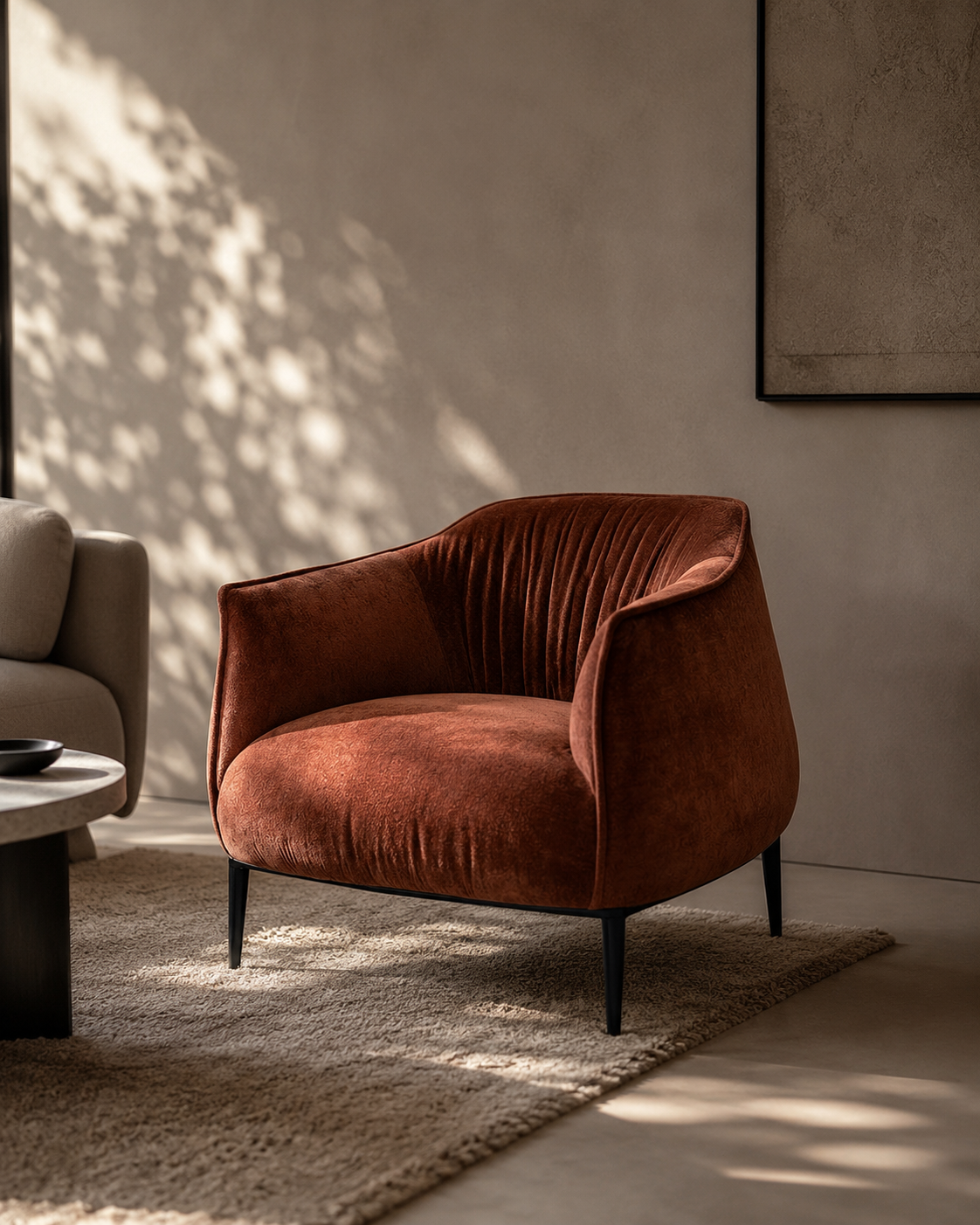 Tyrone Lounge Chair - Rust