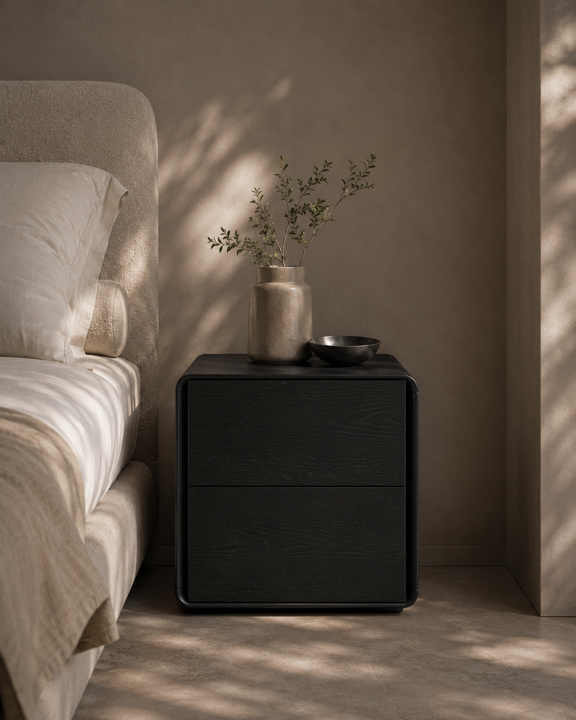 Kota Bedside - Smoke Oak