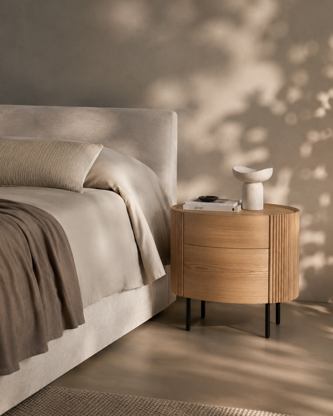 Lantine Bedside Table - Ash Oak