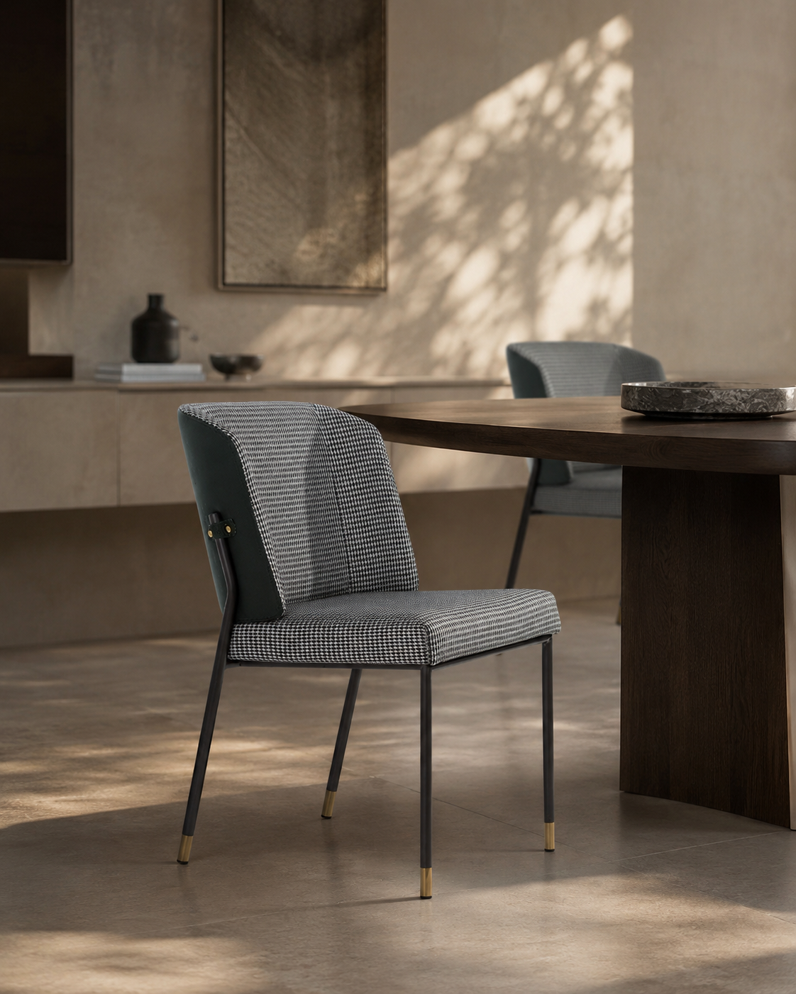 Victor Dining Chair - Houndstooth - Set of 2