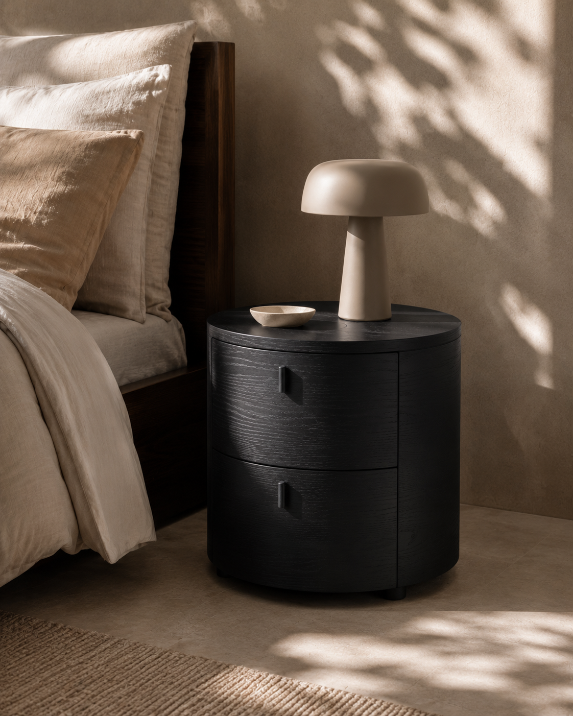 Sims Bedside Table - Smoak Oak
