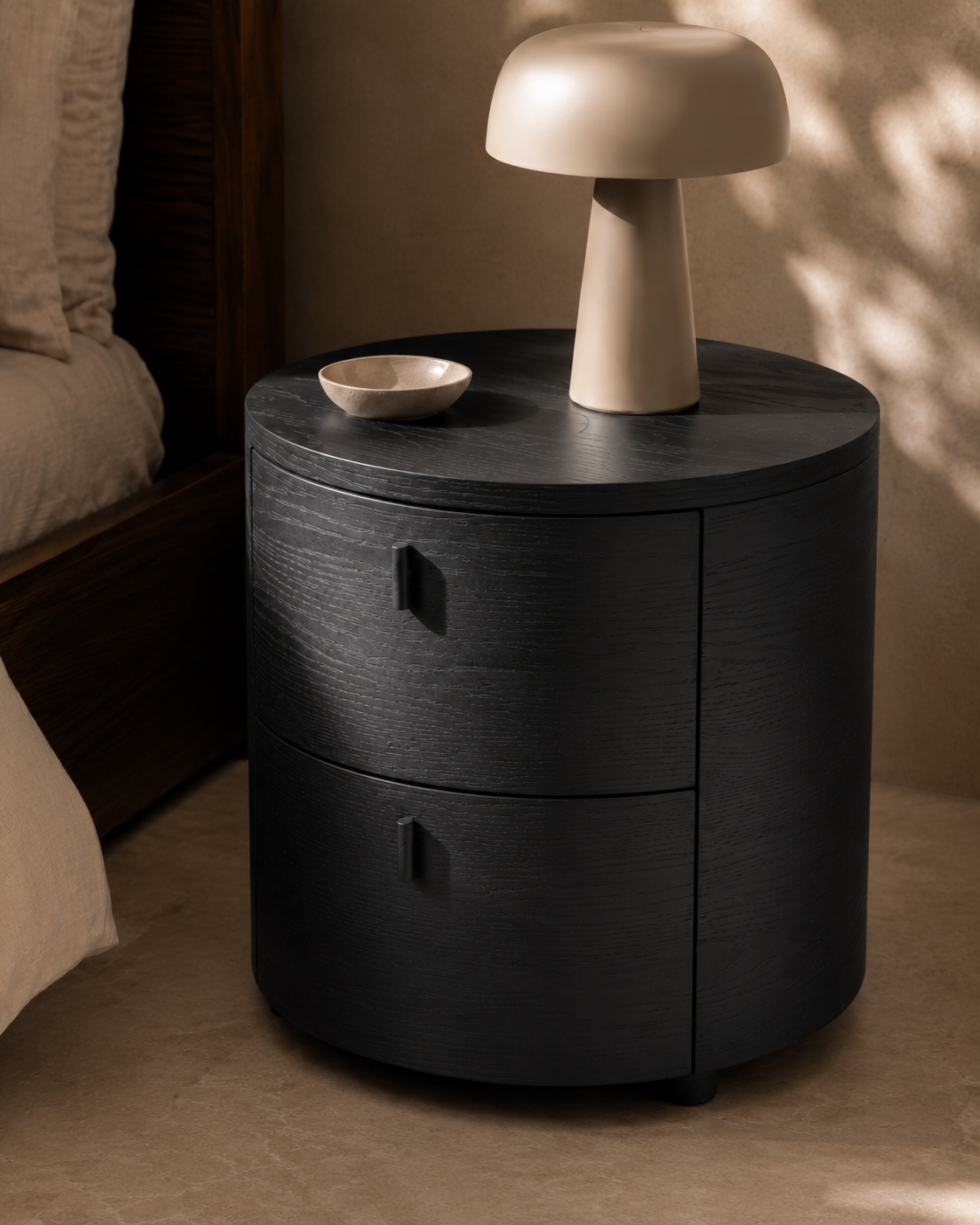 Sims Bedside Table - Smoak Oak