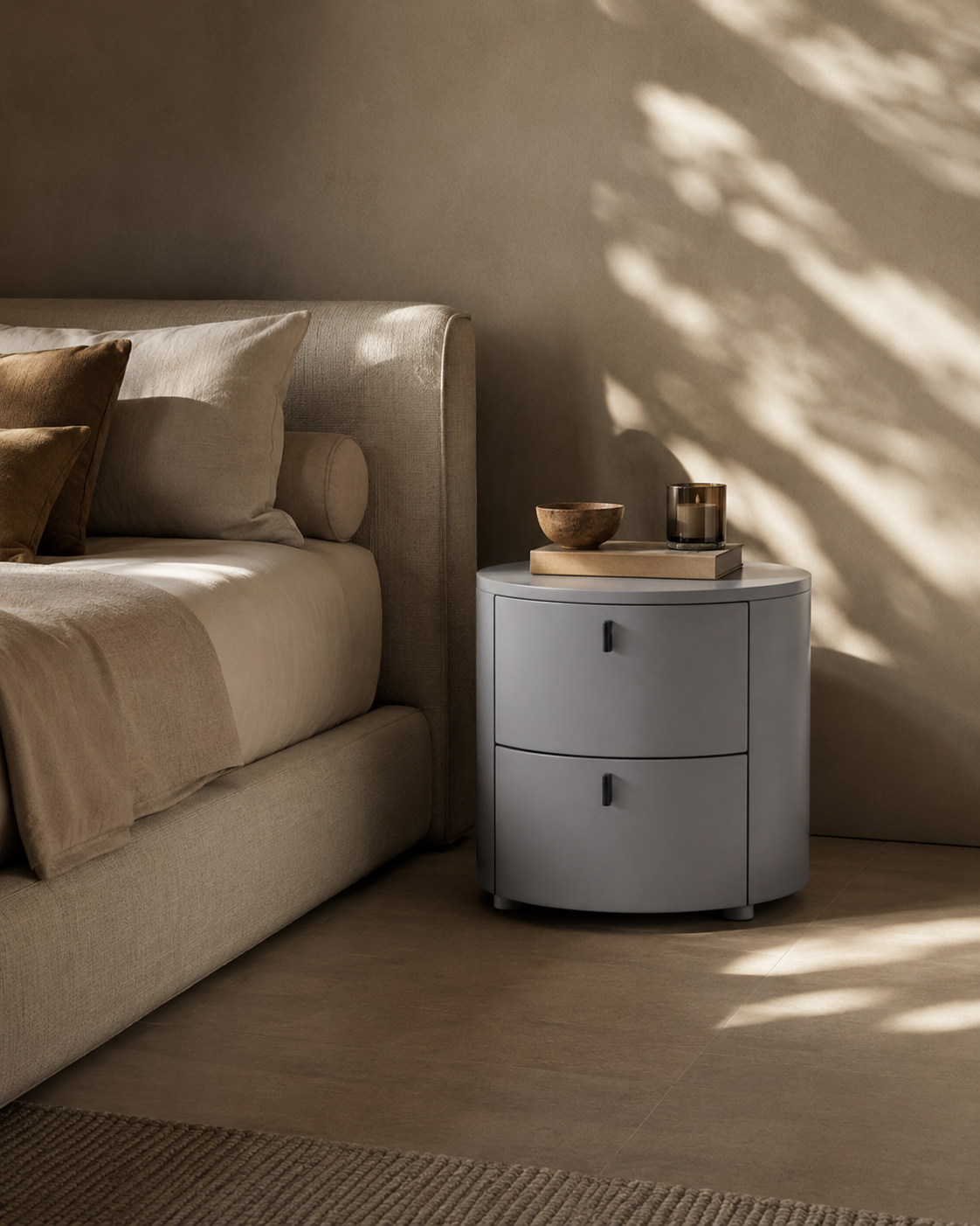 Sims Bedside - Matte Grey