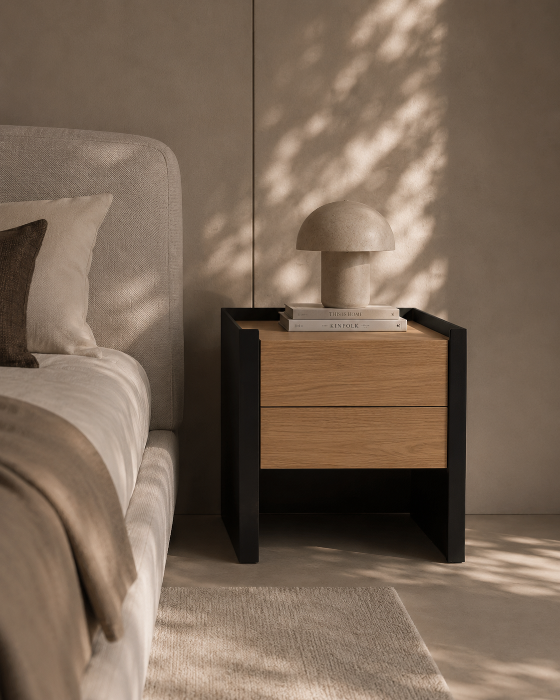 Tunica Bedside Table - Light Ash Oak - Pair