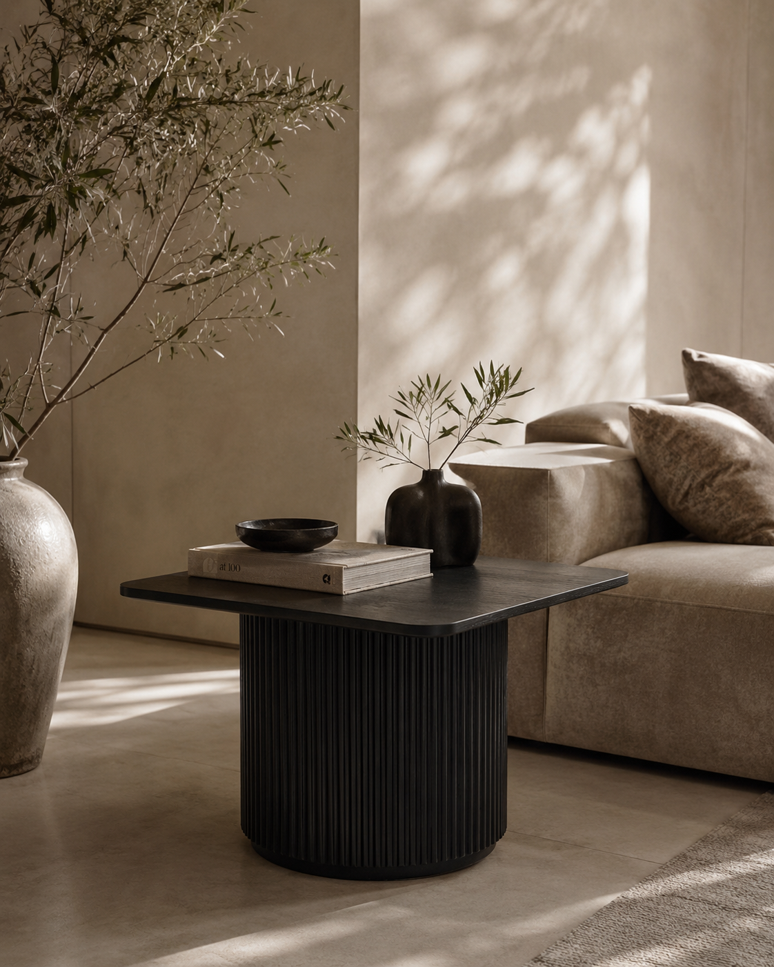Lantine Side Table - Black Oak & Lacquer