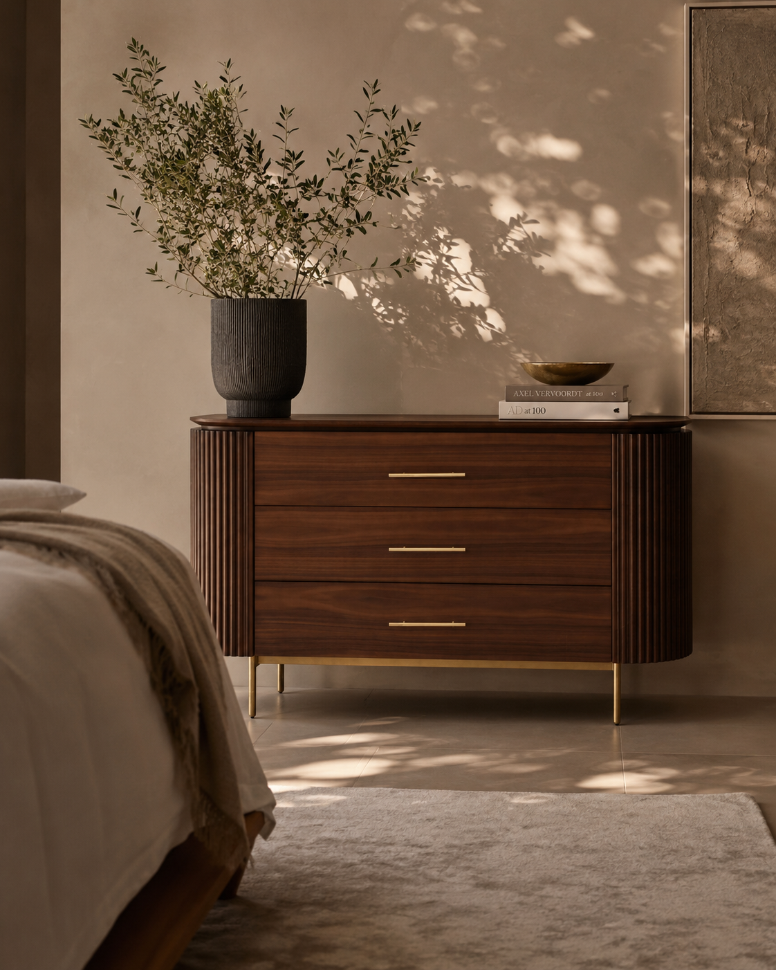 Lantine 3 Drawer Dresser - Dark Walnut