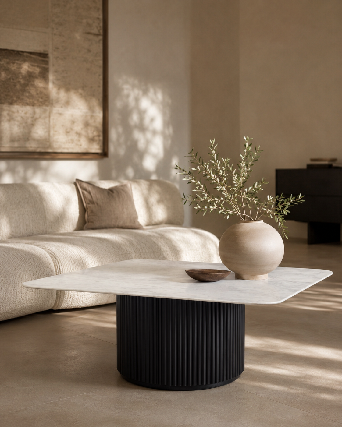 Lantine Marble Coffee Table -Matt Black