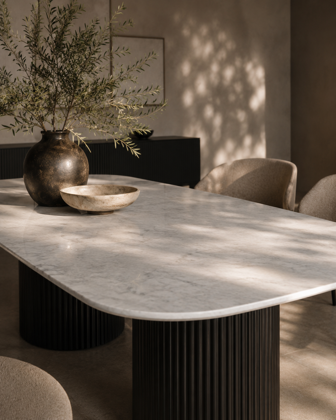 Lantine Marble 240 Dining Table – Matt Black