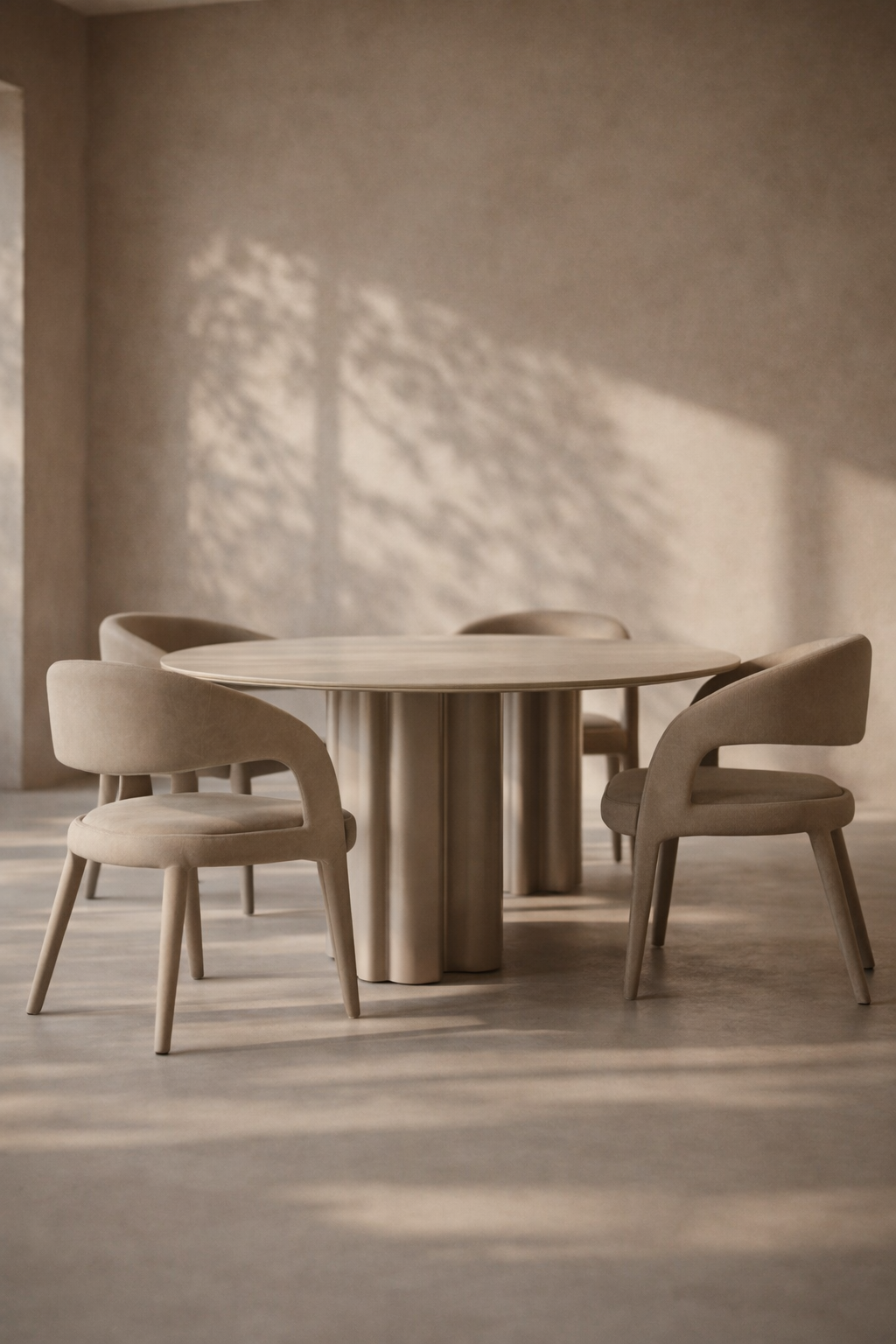 Moon Dining Table 240 - Matte Beige