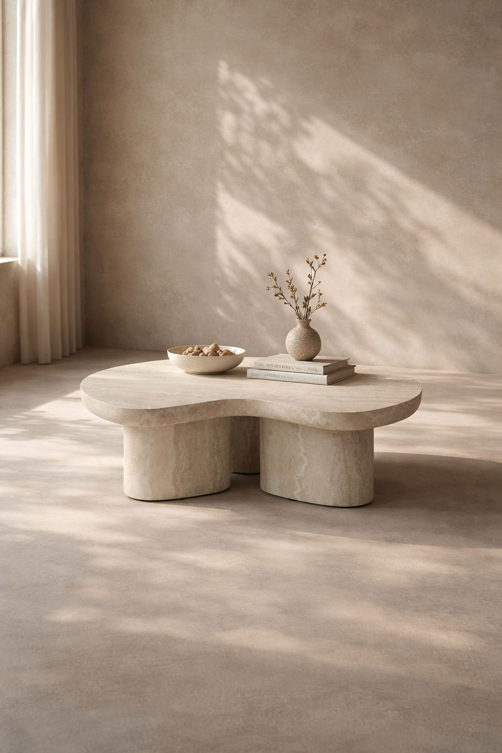 Lilac Coffee Table - Faux Travertine