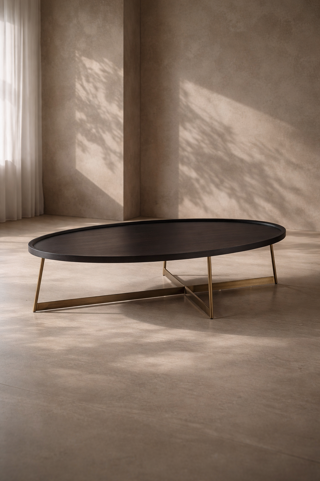 Lane Coffee Table - Smoke Oak/Gold