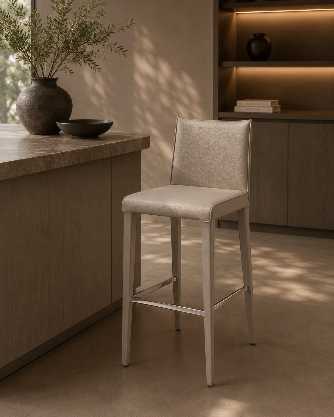 Othello Bar Stool - Concrete Grey