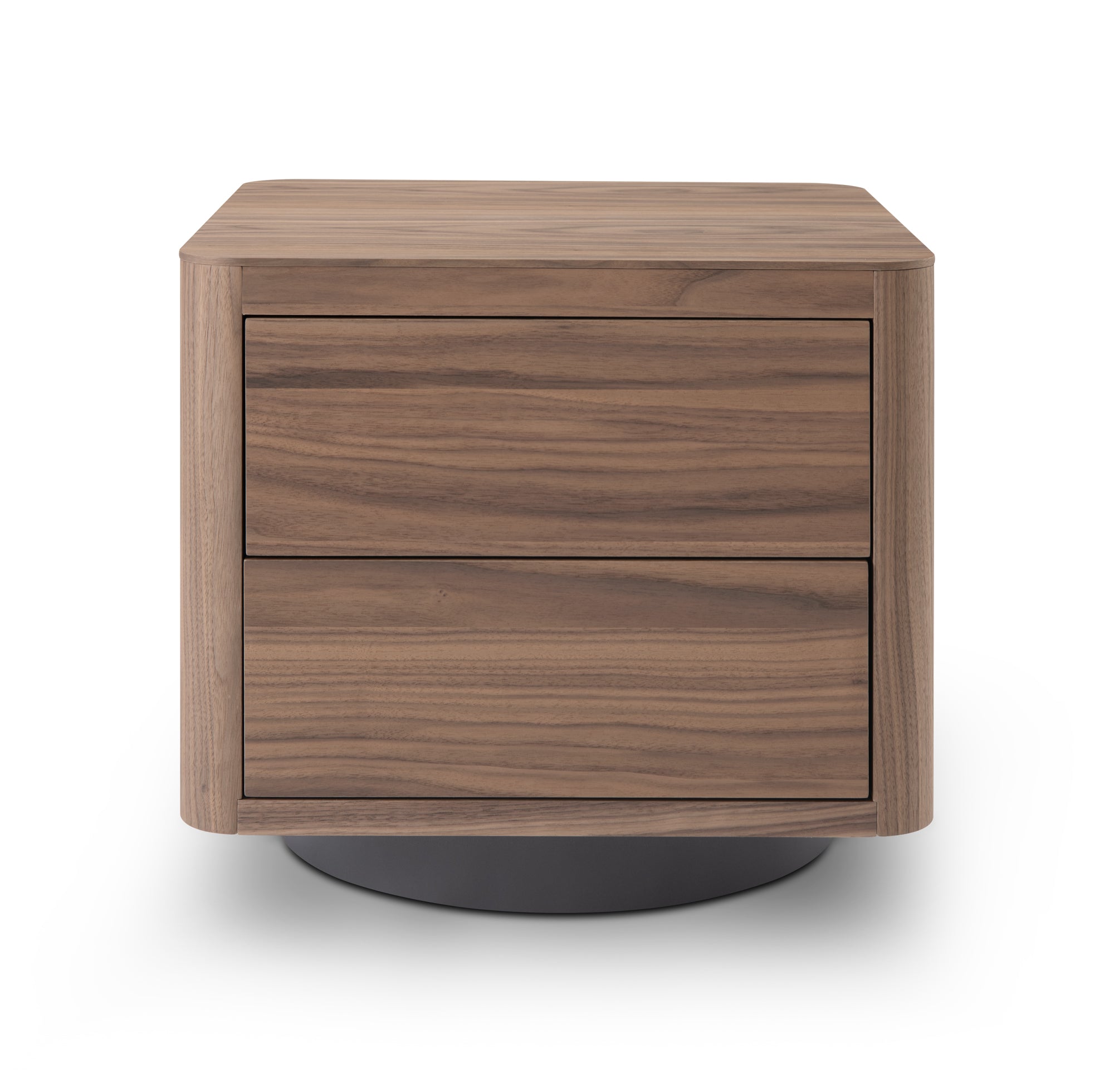Coin Bedside Table - Light Walnut