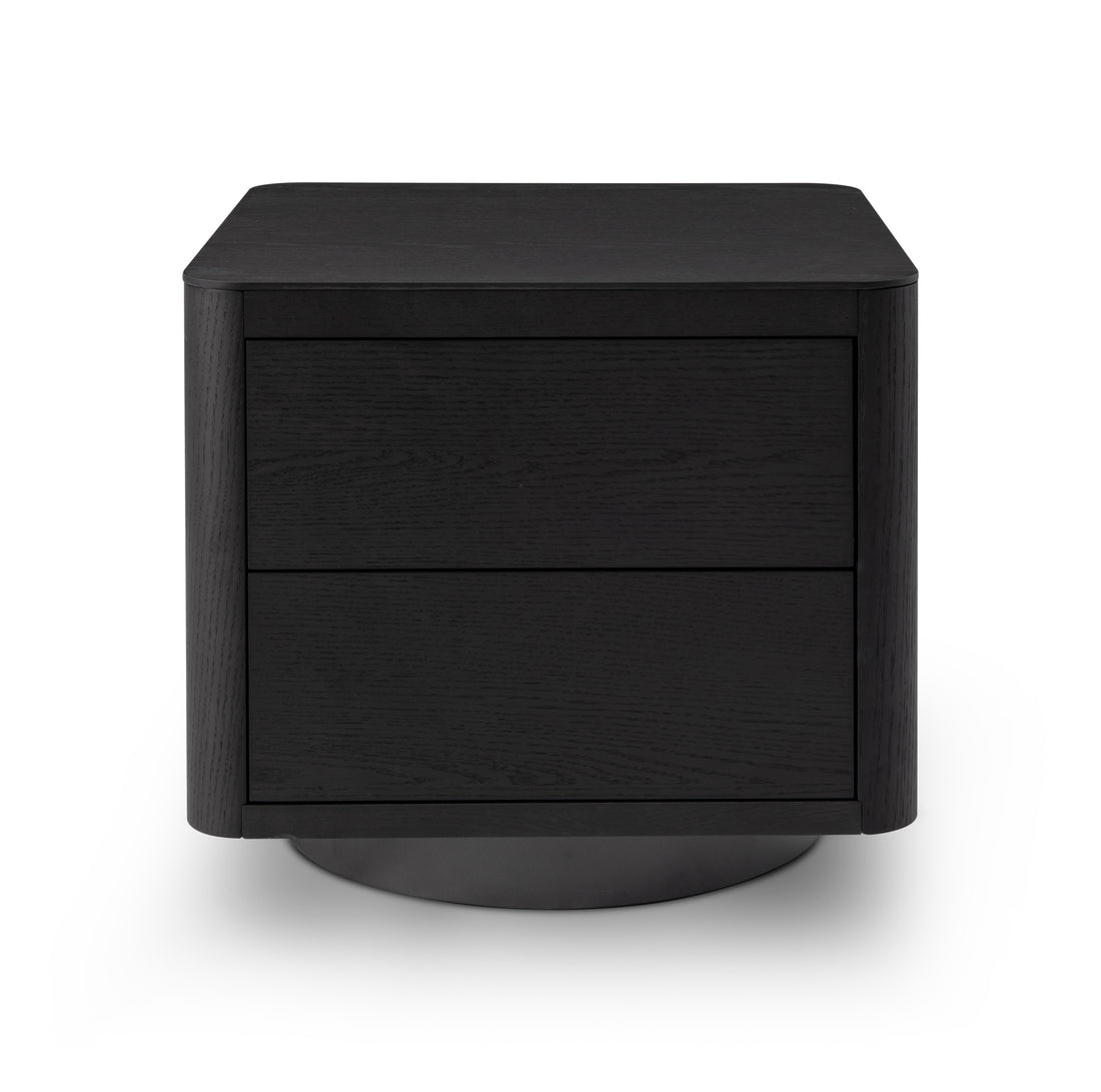 Coin Bedside Table - Smoke Oak