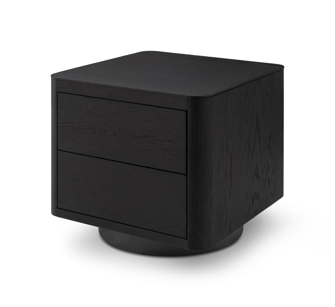 Coin Bedside Table - Smoke Oak