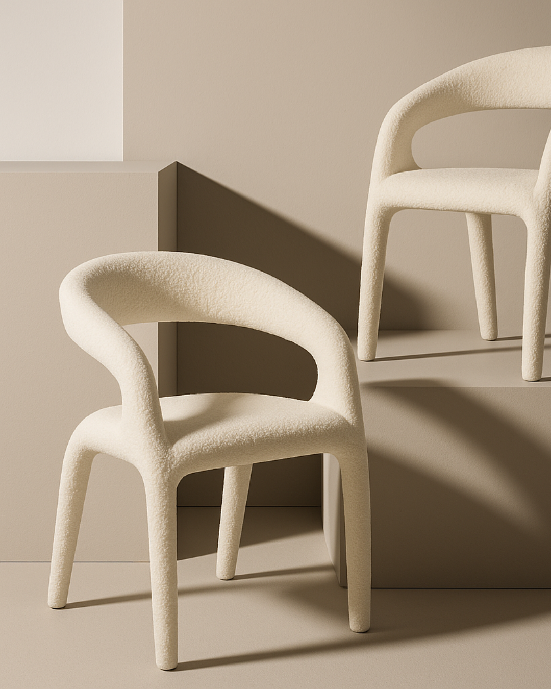 Escada Dining Chair - Chex Bouclé Polar