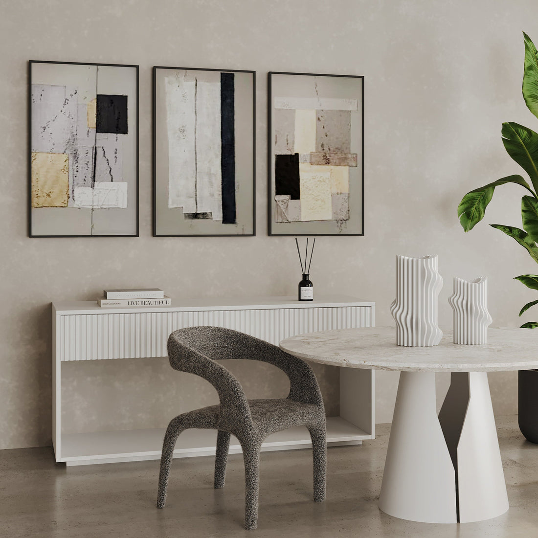 Costine Console Table - White