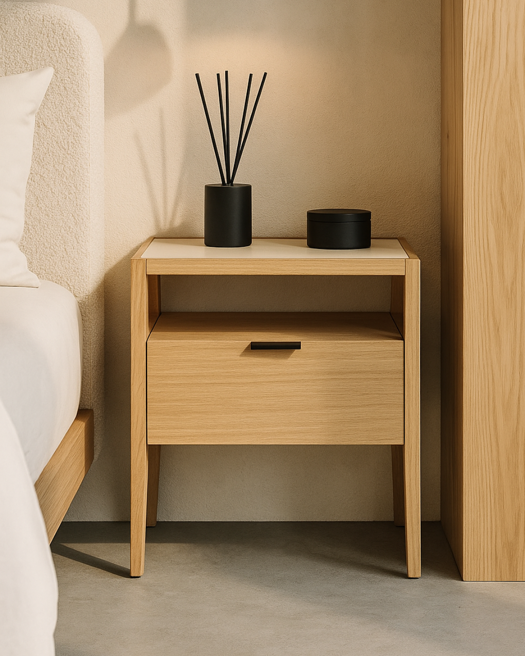 Grafiato Bedside Table - One Drawer