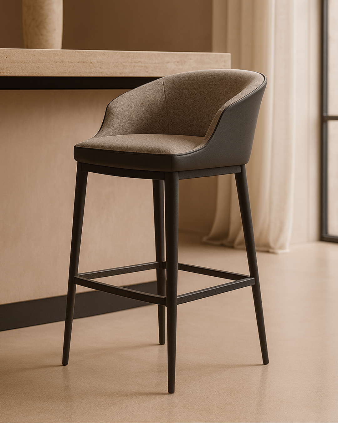 Joplin Bar Stool - Lisbon Grey & Quartz Grey