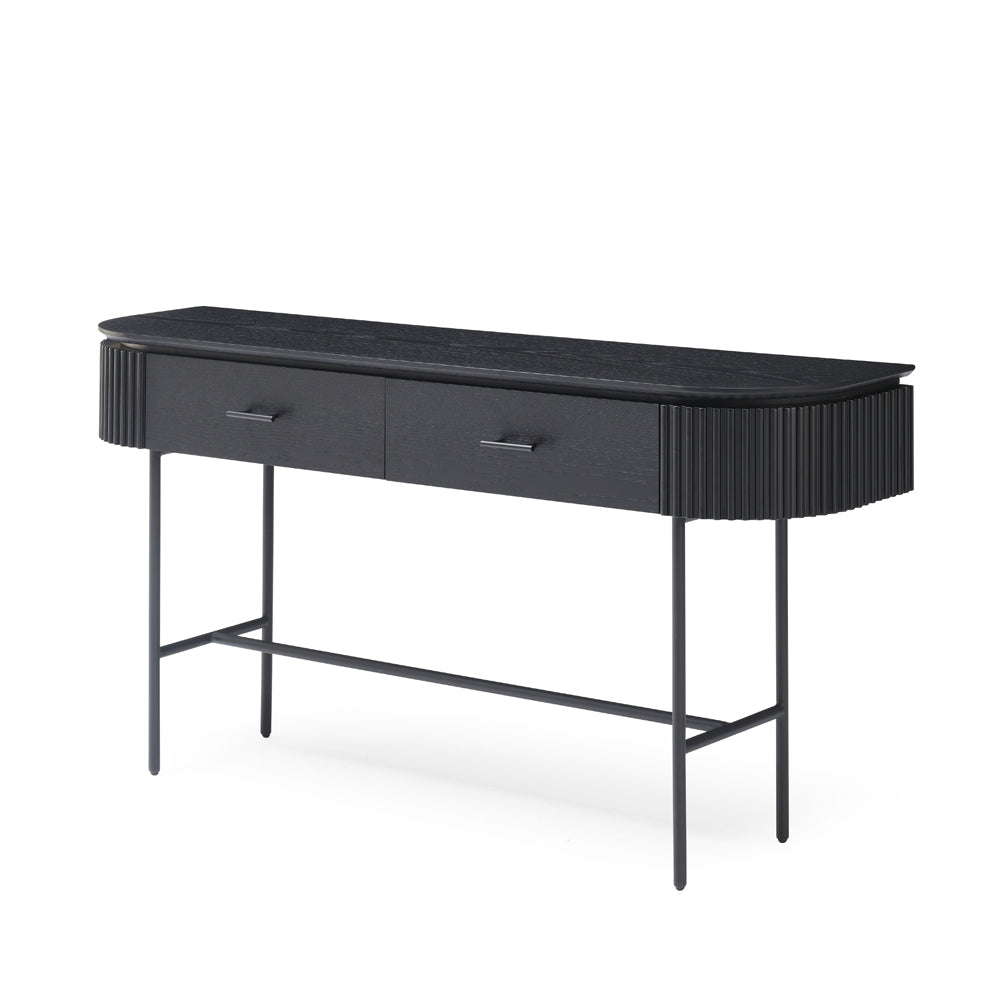 Lantine Console - Black Oak & Matte Black Hardware