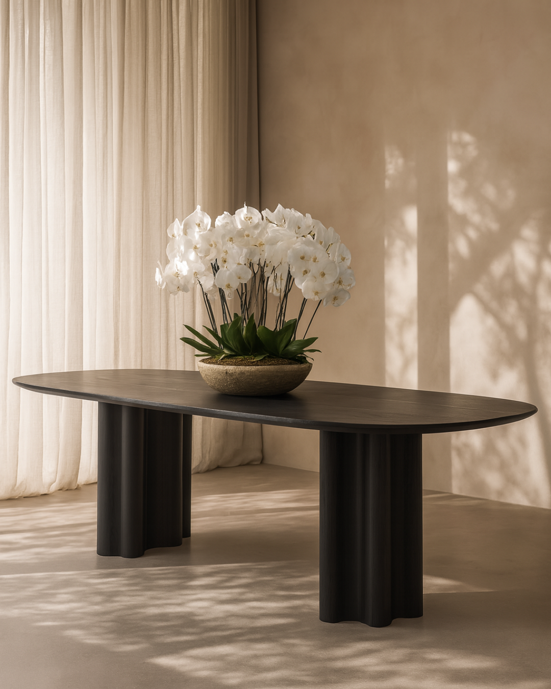 Moon Dining Table 240 - Black Oak