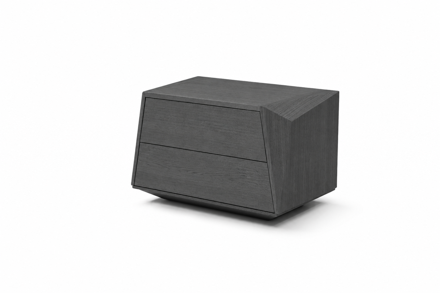 Madon Wide Bedside Table 700mm - Smoke Oak