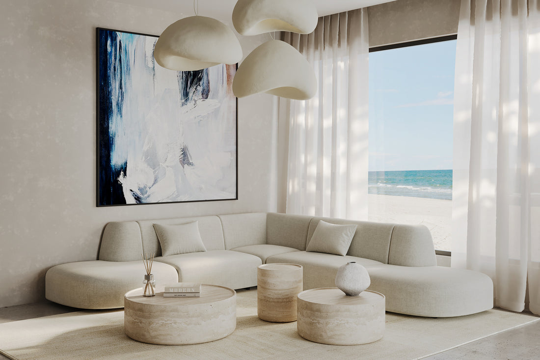 Ciladro Coffee Table - Faux Travertine - Medium