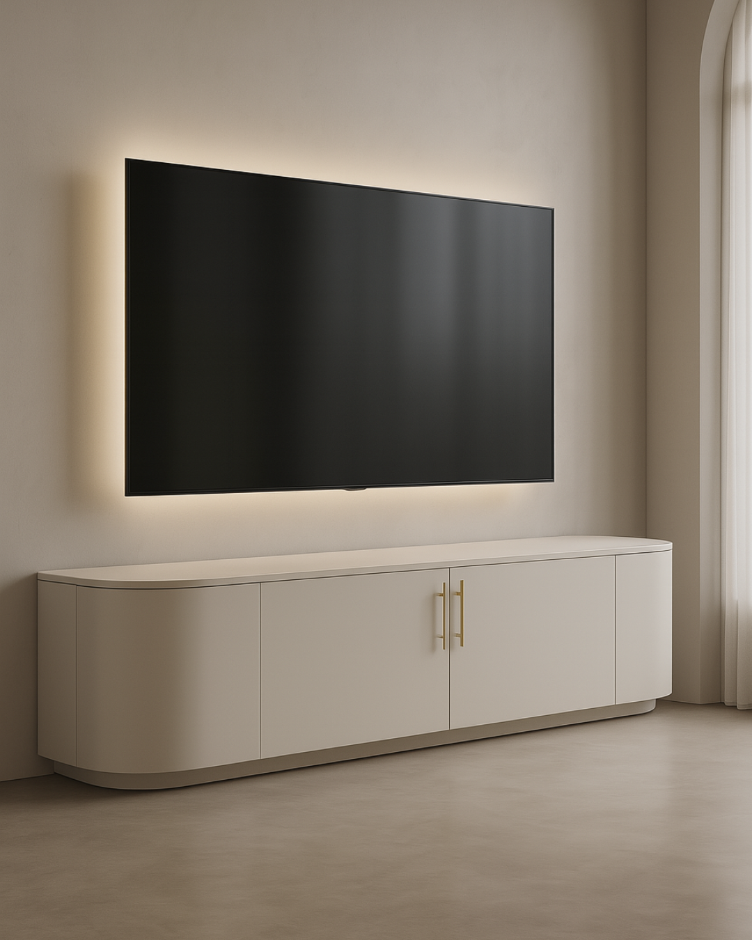 Oakura TV Unit - Matte Beige